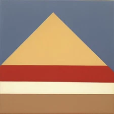 Medium Abstract Painting 2x2 ft. Post-Modernism Geometric Demrin OOAK NEW