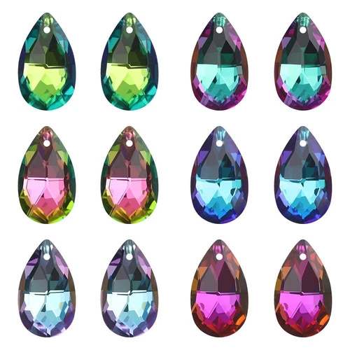 Multi Shape Crystal Charms - AB Color Glass Beads Jewelry Making Pendants 20Pcs - Picture 42 of 65