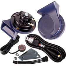 FARBIN Horn 12V Car Horns Loud horn with wire harness and button, Blue