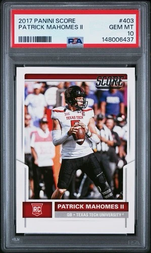 2017 Score Rookies Patrick Mahomes II #403 (RC) PSA 10