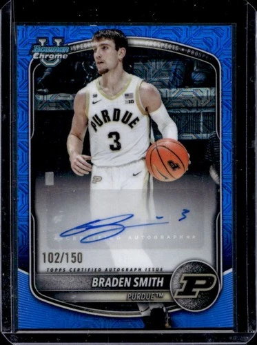 2025-26 Bowman Braden Smith Chrome Prospect Auto Blue Mojo Refractor #/150