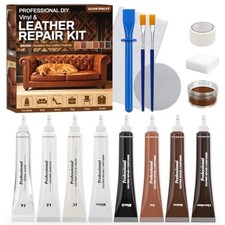 Leather Repair Kit for Furniture, Vinyl Repair Kit to Match Any Color Brown