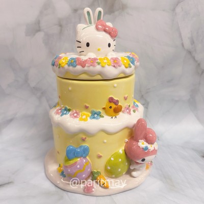 Hello Kitty And My Melody Easter Cake Cookie Jar 9''H (NEW)