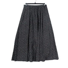 Jantzen Classics Vintage Black Geometric Print Maxi Skirt Elastic Waist SZ 12