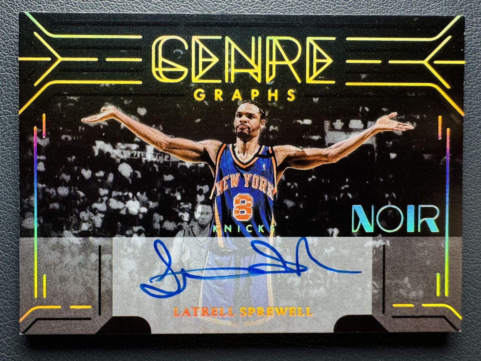 2024-25 Panini Noir Latrell Sprewell Genre Graphs GenreGraphs Holo GOLD Auto /5