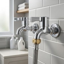 2 St&uuml;ck Messing Korpus Wasserhahn Wandmontage f&uuml;r Badezimmer W&auml;sche Kupferopt
