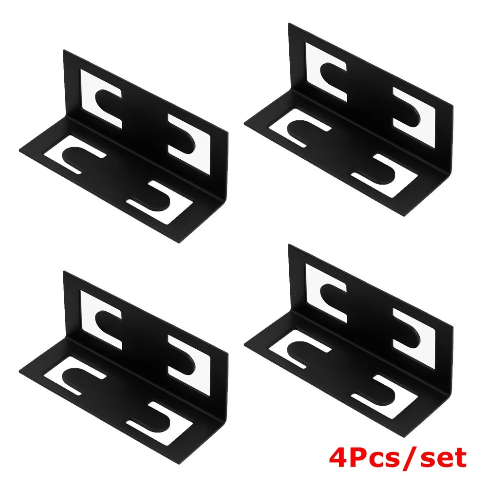 4 Pack) Boltless Shelving Upright Connectors Black Metal Coated