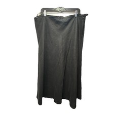 EILEEN FISHER LINEN A-LINE SKIRT BLACK XL