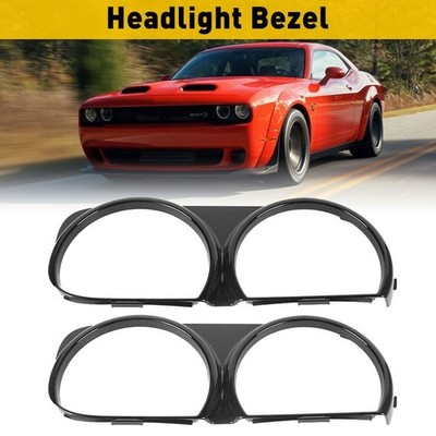 1 Pair Front Headlight Lamp Bezel Trim 68259053AB for Dodge Challenger 2015-2023