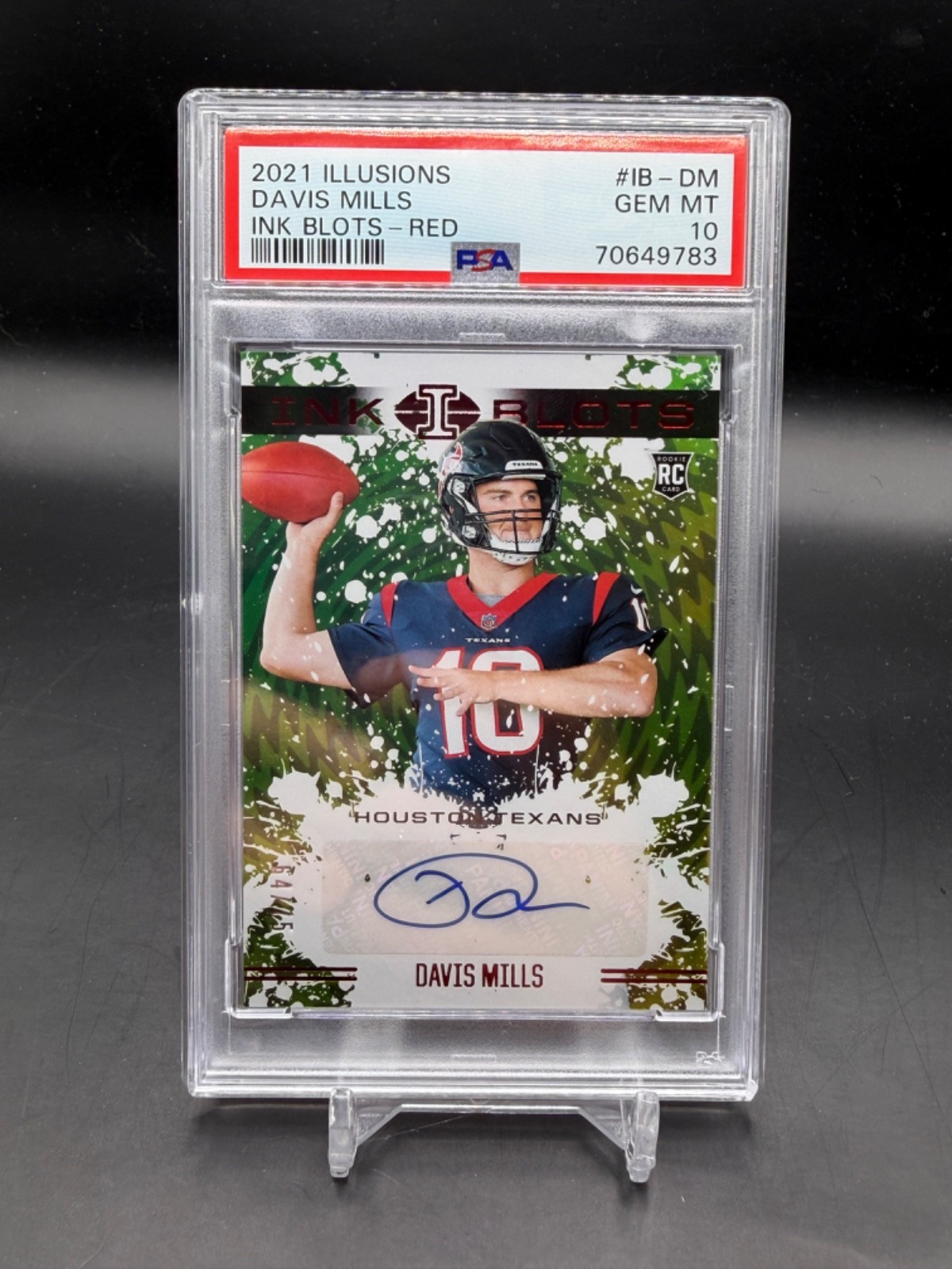 Davis Mills Panini Illusions Ink Blots #IBDM Red