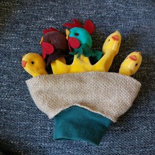 Chicken Hen Chicks In Nest Hand Glove Puppet Ba Bu Bi Budapest VGC Easter