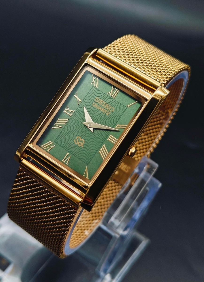 Rare Vintage Seiko Slim Tank Quartz Men's Wrist Watch With Free DDP Shipping View 3