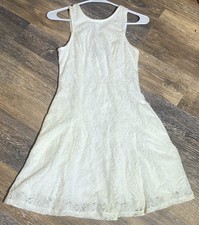 Speechless Ivory Crochet Lace Dress Jr Size XS Lined Feminine Festival Beach Bow