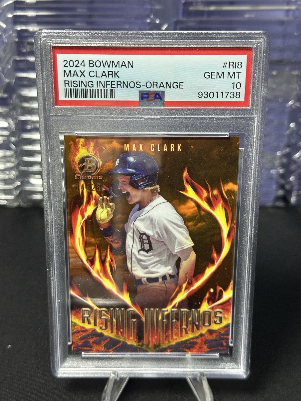 2024 Bowman Max Clark Rising Infernos Orange Refractor /25 (RC) PSA 10 #RI-8
