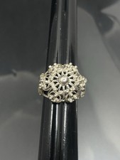 Vintage 925 Sterling Silver Floral 4.75 Ladies Ring 3.57g READ