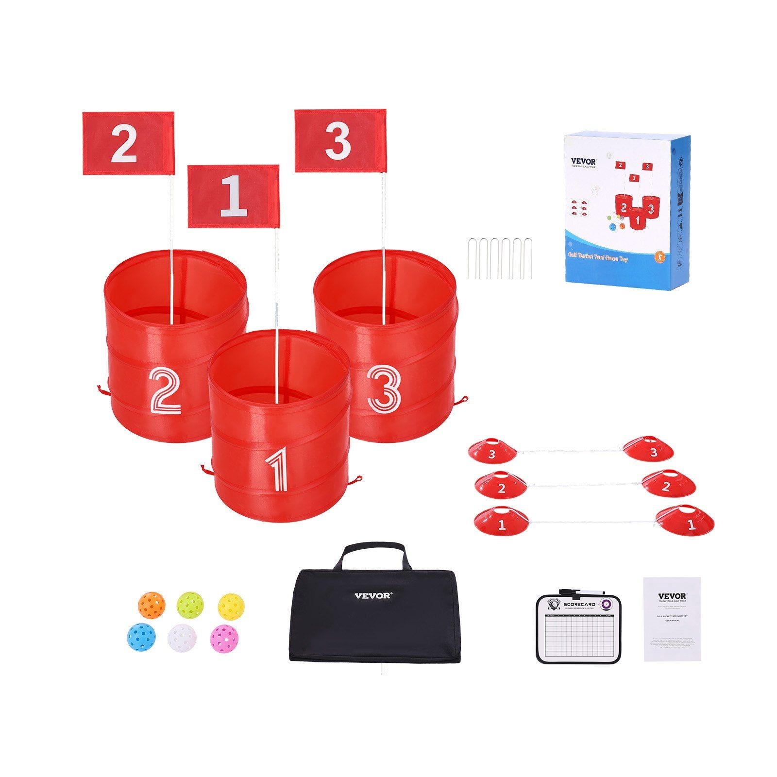 Game 3 Hole Portable Outdoor Bucket Golf Game For Kids And Adults