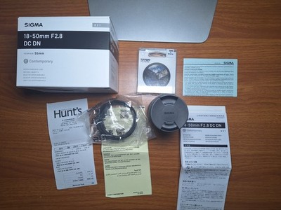 Sigma 18-50mm f2.8 dc dn Open Box, W Lens, Box, Lens Hood, UV Protect, READ DESC