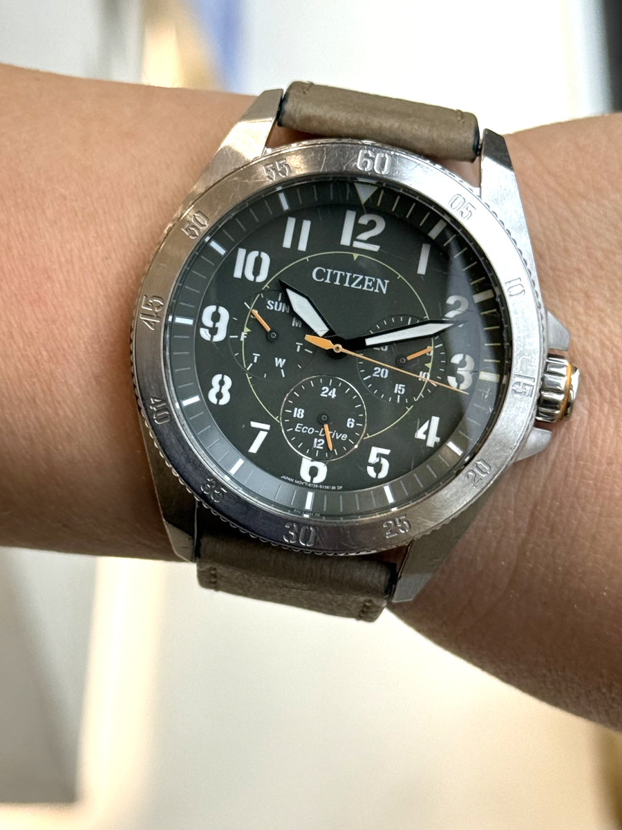Citizen Eco Drive Chronoghraph Quartz Military Green Dial Mens