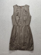 J Crew Women Sheath Dress 2 Gray Back Zipper Sleeveless Round Neck Lined Formal
