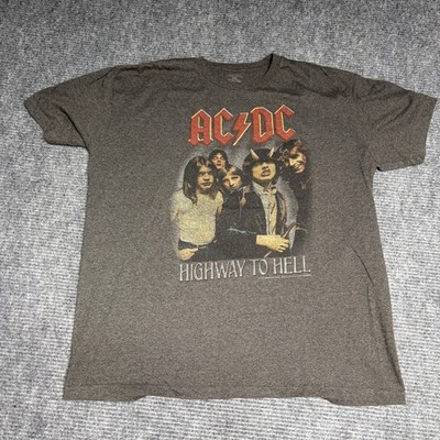 ACDC Highway to Hell Graphic T Shirt Men's XXL Dark Gray Rock Band Tour