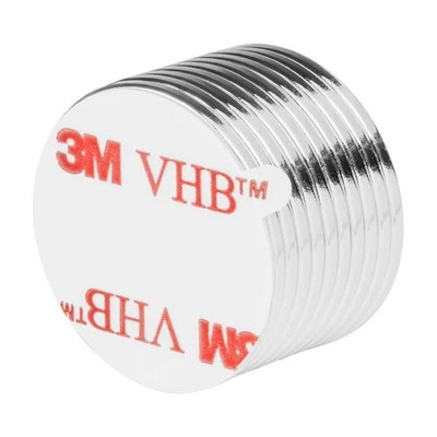 1 x 1/16 Inch Neodymium Rare Earth Disc Magnets N52 with Adhesive (10 Pack) - Image 1 of 2