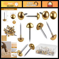 30 Pcs Retro Brass Upholstery Nails 1/2" Decorative Tacks for Furniture Carpet