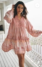 Jaase Floral Sparrow Dress Size Medium Large Oversize Peony Long Sleeve RRP $129
