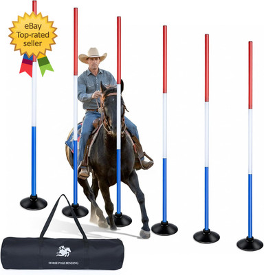 6 Pcs 6FT Pole Bending Poles for Horses Adjustable Equestrian Sports Training...