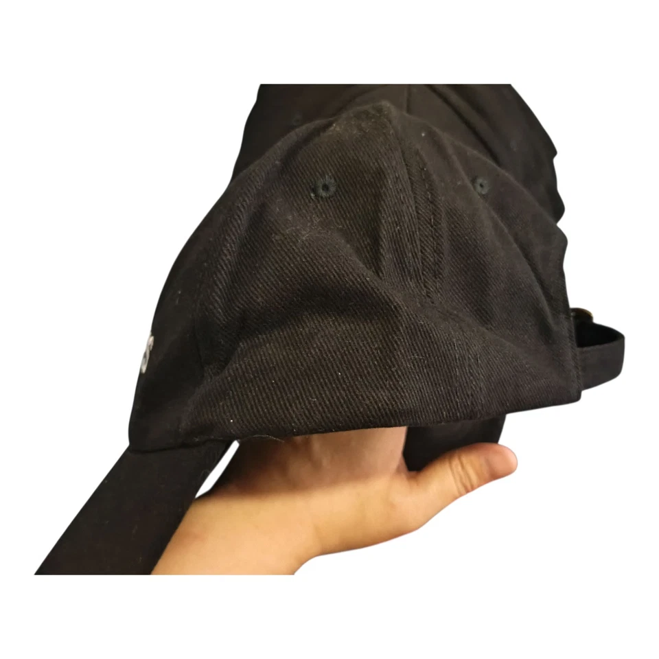 Black "WARRIORS" Embroidered Baseball Cap - Hard Front, Adjustable Metal Strap - Image 3 of 4