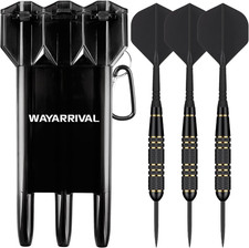 Professional Steel Tip Darts Set - 23G Tungsten Brass Darts with Carrying Dart C