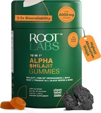 10-in-1 Alpha Shilajit Gummies | 4000 mg Pure Himalayan 60 Count (Pack of 1) 