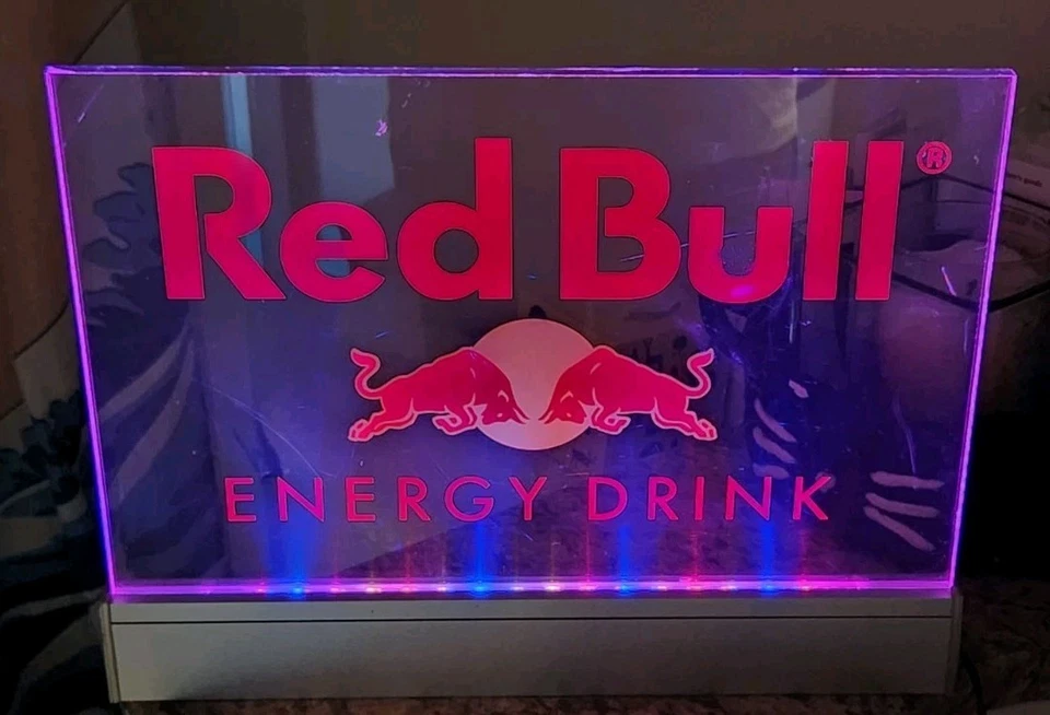 Red Bull Energy Drink Back Bar LED Light Up Acrylic Sign Game Room Man Cave Pub - Image 2 of 4