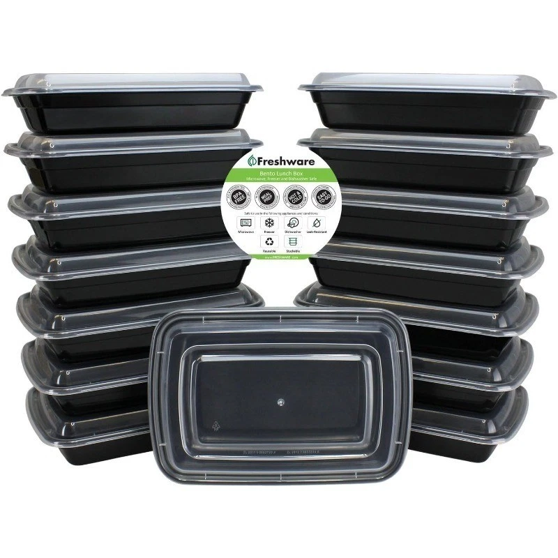 Meal Prep Containers 1 Compartment W/ Lids Food Containers Lunch Box BPA Free