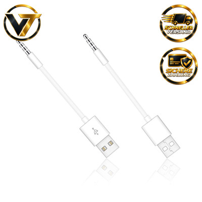 USB-Kabel 2-in-1 3,5mm Ladegerät Sync-Datenkabel 10,5cm für iPod Shuffle 3-7