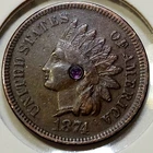 1874 Indian Head Cent - VF Details - Holed & Plugged **14,187,500 Minted**