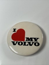 I LOVE MY VOLVO BUTTON PINBACK VINTAGE 1970'S 1980'S CAR AUTOMOBILE