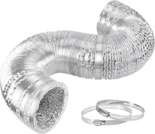 YSSOA 4" 25Ft Non-Insulated Air Aluminum 4'' 25' Ducting 