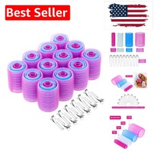 Self-Grip Rollers Set - 60 Pcs Multicolored Curlers and Clips for Hairstyling