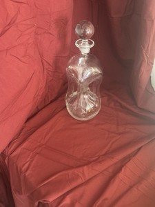Vintage "Kluk Kluk" Holmegaard Decanter, Clear Glass Decanter Set with Stopper.