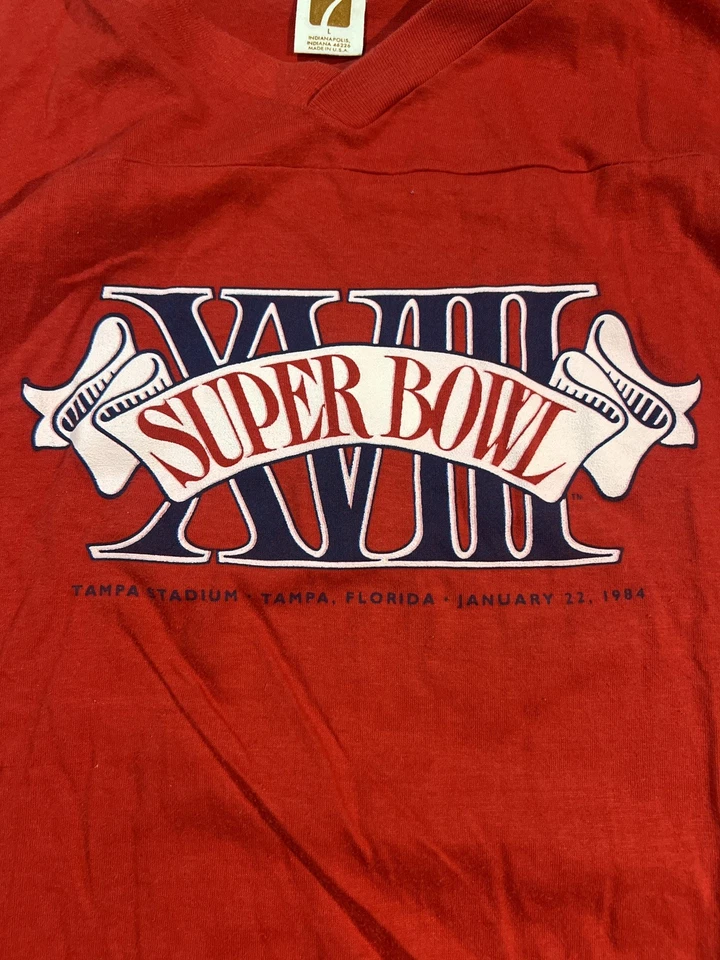 Винтажная футболка NFL Super Bowl XXVIII красно-белая мужская большая 80-е футбольная графика - Изображение 3 из 4