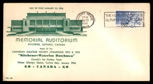 Mayfairstamps Canada FDC 1956 Hockey Players Memorial Auditorium First Day Cover