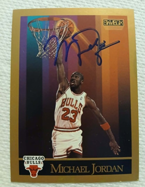 1990-1991 Skybox Michael Jordan #41 card with unverified autograph, raw, ungrade