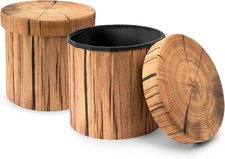 Sorbus Tree Stump Stool, Toy Storage Ottoman 15 Inch Fake Tree Stumps Log Stool