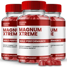 (3 Pack) Magnum Xtreme Gummies for Men ed, Male Support Gummy for Energy Gummy