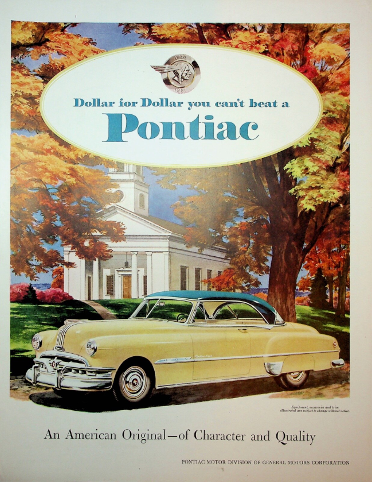 Original Pontiac 1952 "an American original" Paper Ad