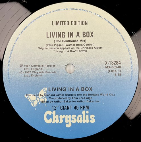 Limited Edition Living In A Box 12” 45 RPM Vinyl Record Maxi Single X-13284 1987 - Picture 5 of 12