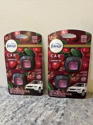 FEBREZE CAR CRANBERRY TART LIMITED EDITION 4 CLIPS NEW (2 PACKS)