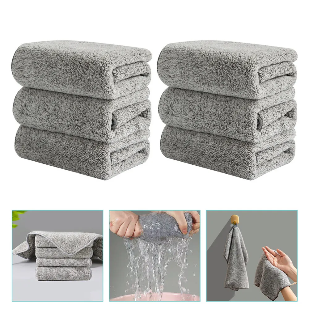 6Pcs Microfiber Kitchen Hand Towel letter hands cloth Microfiber Dish Rags  Car