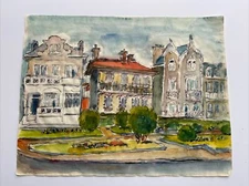 MID CENTURY PAINTING LISTED FAMOUS JO CAIN PAINTING Regionalism Landscape Rare