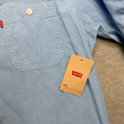 Levis Shirt Mens XL Blue Chambray Standard Fit One Pocket Button Up Work Shirt - Picture 4 of 9